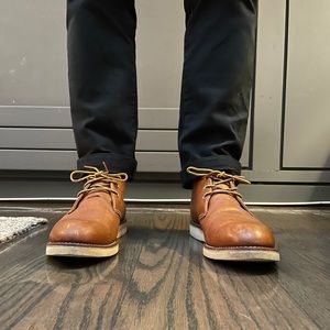 Perfectly worn Red Wing 3137 chukka boots